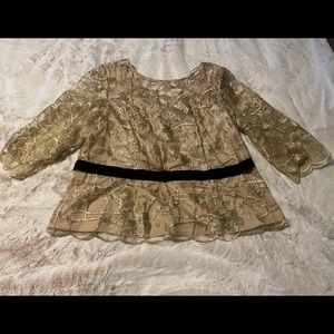 Occasion Top Gold lace with camisole - Like New